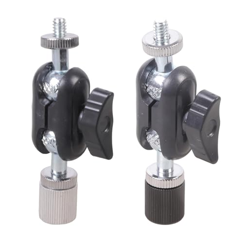 Aluminum Alloy 16mm Ballhead 1/4" Screw Miniature Ball Head Adapter for DSLR Camera Tripod Mount 360rotatable Design Compactly Size Camera Ball Head - color: Black