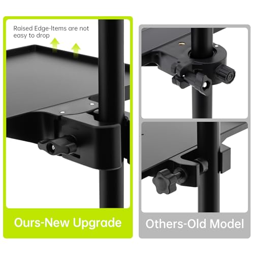 Extendable Camera Desk Mount Stand, Detachable Tray Clamp-on Shelf Tabletop C-Clamp 1/4" Screw Ball Head Steel Bracket for DSLR Camera, Ring Light, Live Stream, Vlog, Online Teaching,Photography - style: Clamp Stand + Tray