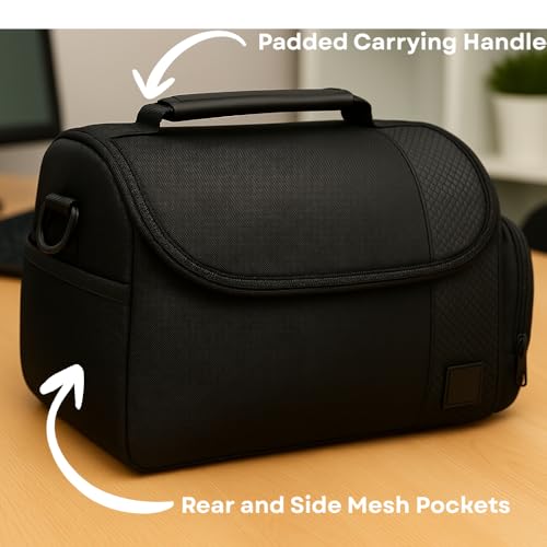 Large Digital Camera / Video Padded Carrying Bag / Case for Nikon, Sony, Pentax, Olympus Panasonic, Samsung, and Canon DSLR Cameras + eCostConnection Microfiber Cloth - style: Large