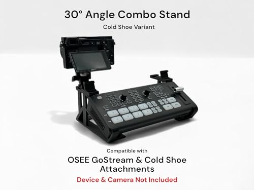 Combo Stand for Osee GoStream Deck and Multiple Cold Shoe Attachment Slots (6), Easy Install, Slide On Design, Non-Slip Feet