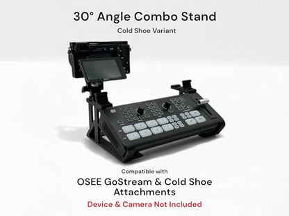Combo Stand for Osee GoStream Deck and Multiple Cold Shoe Attachment Slots (6), Easy Install, Slide On Design, Non-Slip Feet