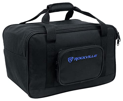 Rockville TB8 Padded Speaker Bag Carry Case For 8" DJ PA Speakers+Stand | Rugged Carry Case, Stand Compartment, Secure Interior Buckles, Rain, Splash and Scratch Resistant, Dual YKK Zippers - style: 8 - Inches