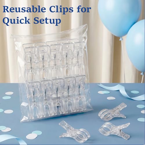Voyzoz 10 Pack Clear Spring Clamps, 3.5 Inch Plastic Balloon Arch Clips for Backdrop Stand, Birthday Party Decoration, Crafts, Photography Studio