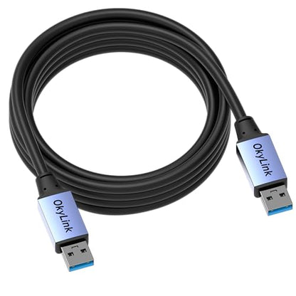 OkyLink USB 3.0/3.2 Gen 1 Data Cable A to A, Male to Male 5Gbps, 10ft | 3M, Aluminum Housing, for Label Printer and Office Equipment - color: USB3.0(5Gbps), size: 10ft (3m)