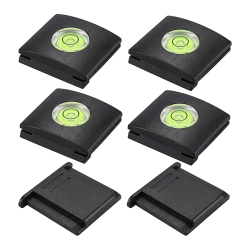 MOBOREST Camera Level Hot Shoe Level Hot Shoe Cover Flashlight Bubble Level Protector for Canon Nikon Panasonic Fujifilm Olympus Pentax Sigma DSLR/SLR/Evil (4+2PCS)