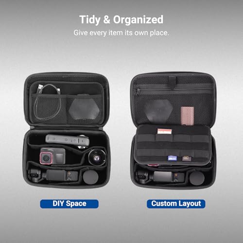 NEEWER Carrying Case for Action Camera & Accessories, Splashproof Protective Storage Bag with DIY Dividers & Mesh Pockets Compatible with GoPro DJI Osmo 360 Action 5 Pro Pocket 3 Lens, PB27