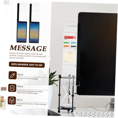 DOITOOL 2pcs Transparent Phone Holders and Memo Boards Multi-Functional Monitor Accessory for Use Convenient Message Boards to Keep Memos Organized and Hands Viewing