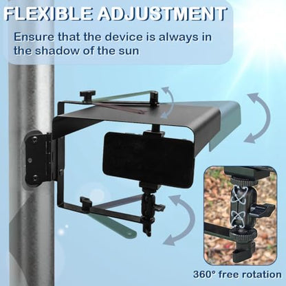Magnetic Phone Fence Mount with Shade, Fence Phones Holder for iPhone, Phones, Mevo Start and Other Action Cameras, for Recording Baseball, Softball and Tennis Games (Black) - style: Magnetic Fence Mount