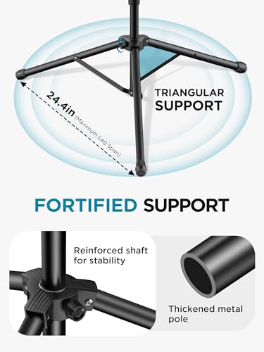 InnoGear Mic Stand, 6 in 1 Microphone Stand Floor with Tablet Phone Holder Height Adjustable from 30" to 72" Mic Stand Tripod Boom Arm with Gooseneck Carrying Bag for Singing Karaoke Stage