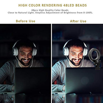 Zoom Lighting for Computer,Ring Light Clip on Laptop Monitor | Webcam Lighting, Zoom Call Lighting, Laptop Light& Distance Learning, Video Calls & Live Streaming