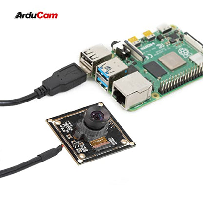 Arducam 100fps Mono Global Shutter USB Camera, 720P OV9281 UVC Webcam Module with Low Distortion M12 Lens Without Microphones, for Computer, Laptop, Android and Raspberry Pi - size: 100fps