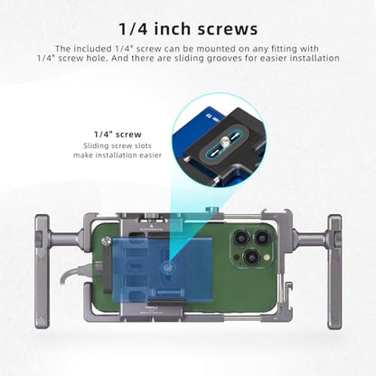 FANAUE SSD Mount Bracket SSD Holder with Cold Shoe Cable Clamp, 1.5"-2.1" for Samsung T5 T7 SSD SanDisk Compatible with BMPCC 4K /6K /6K Pro Camera Cage