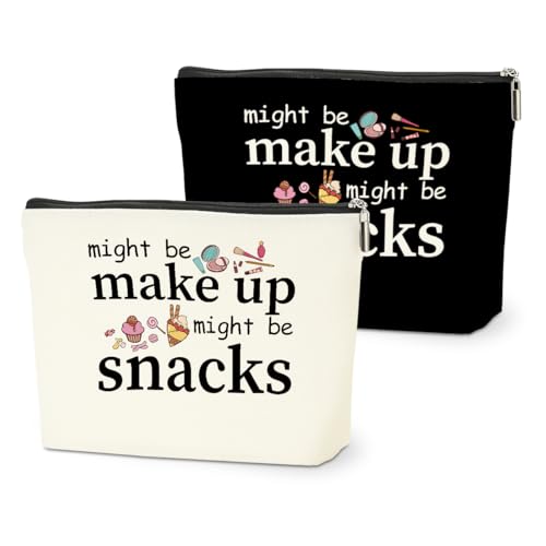 2 PCS Friend Gifts for Women Makeup Bag, Snack Bags, Funny Gifts Cosmetic Bags, Sister Birthday Christmas Graduation Friendship Gift for Daughter From Mom - might be makeup might be snacks - color: Multicolor 0081