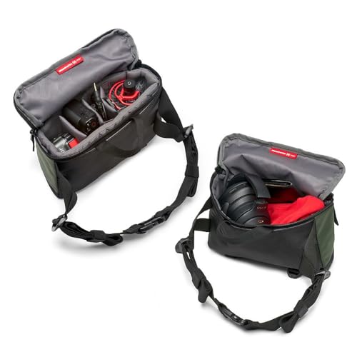 Manfrotto Street Belt Bag, Waist Bag, for Mirrorless Camera, Vlogging Kit, Shoulder Camera Case, Photography Accessories for Content Creator, Colour Green - size: 22 x 14 x 7 cm