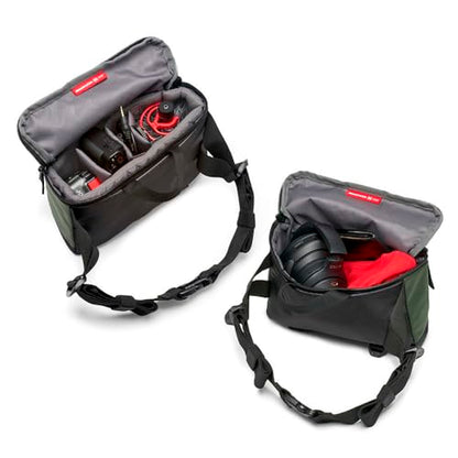 Manfrotto Street Belt Bag, Waist Bag, for Mirrorless Camera, Vlogging Kit, Shoulder Camera Case, Photography Accessories for Content Creator, Colour Green - size: 22 x 14 x 7 cm