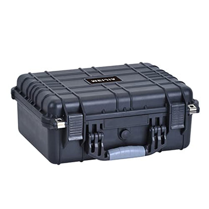 MEIJIA Portable All Weather Waterproof Camera Case With Foam,Fit Use of Drones,Camera,Equipments,Pistols,15.98x12.99x6.85inches - color: Elegant Black