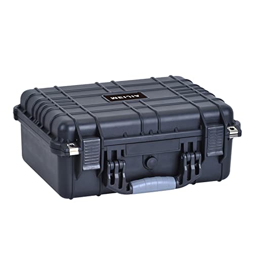 MEIJIA Portable All Weather Waterproof Camera Case With Foam,Fit Use of Drones,Camera,Equipments,Pistols,15.98x12.99x6.85inches - color: Elegant Black