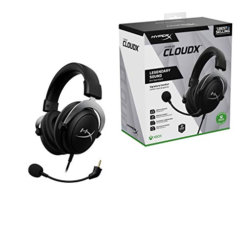 HyperX CloudX,Official Xbox Licensed Gaming Headset,Compatible with Xbox One and Series X|S,Memory Foam Ear Cushions,Detachable Noise-Cancelling Mic,in-line Audio Controls,Black/Silver,(Pack of 10) - size: Wired (Pack of 10)