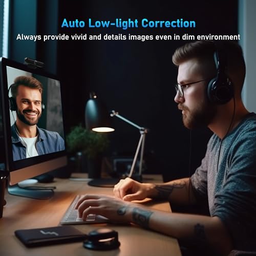 2K Webcam, FHD Computer Streaming Camera with 2K/30fps, 1080P/60fps, Autofocus, Dual Noise-Cancelling Microphones and Tripod, for Computer/Zoom/Skype/Teams/Laptop/MacBook/Windows - style: 2K/78°FOV