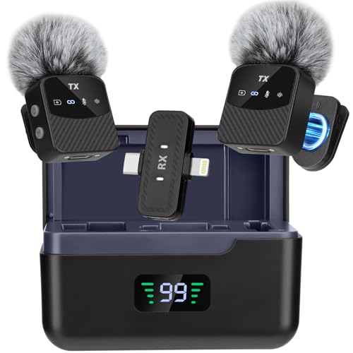 Mini Wireless Lavalier Microphone for iPhone/Android/Tablets,Magnetic Mini Mic with Noise Reduction, 25H Battery Life with Charging Case, Lapel Microphone Wireless for Video Recording Podcast - color: Magnetic Mini Mic