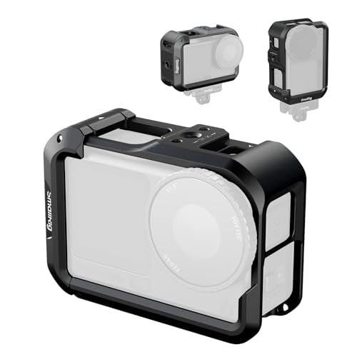 SMALLRIG Action 6 Cage for DJI Osmo Action 6 with Expansion Interfaces, Cold Shoe, 1/4"-20 Threaded Hole, Quick Release, Aluminum Action Camera Cage for DJI Action 6, Protective Frame Cage - 5888 - style: Basic Cage