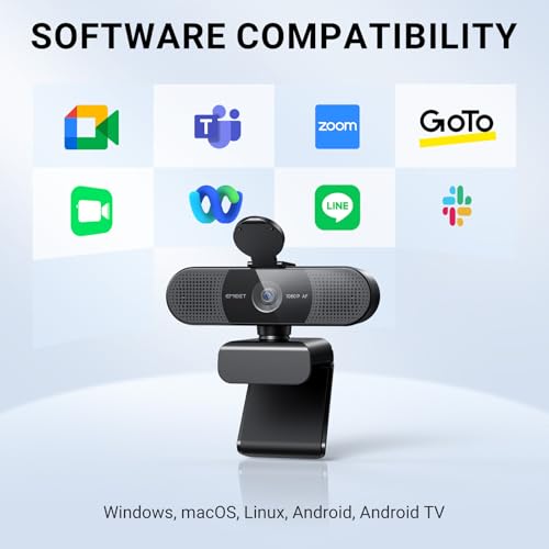 EMEET 2024 Upgraded C960 Webcam for PC, Autofocus, 1080P HD, 73° View Angle, Computer Camera w/Privacy Cover and Microphone, Plug and Play USB Webcam for Video Calling/Zoom/Teams/Google Meet - style: 1080P AF