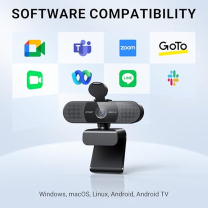 EMEET 2024 Upgraded C960 Webcam for PC, Autofocus, 1080P HD, 73° View Angle, Computer Camera w/Privacy Cover and Microphone, Plug and Play USB Webcam for Video Calling/Zoom/Teams/Google Meet - style: 1080P AF
