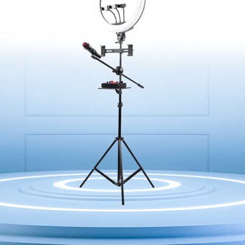 Kisangel Black Iron Microphone Stand Clip Holder with Sound Card Tray for Holding Small Accessories, Compatible with Picks and Sound Card, for Studio and Control Room Use