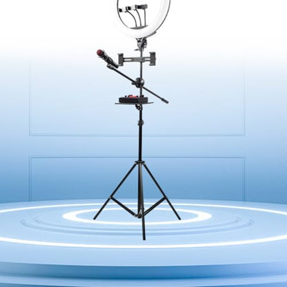 Kisangel Black Iron Microphone Stand Clip Holder with Sound Card Tray for Holding Small Accessories, Compatible with Picks and Sound Card, for Studio and Control Room Use