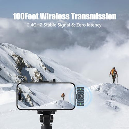 LIANGSTAR Wireless Lavalier Microphone for iPhone/Android, Mini Microphone with Charging Case Noise Canceling, 40H Battery Life, Lapel Mic with Mute Button for Video Recording, Interview, Vlog, TikTok