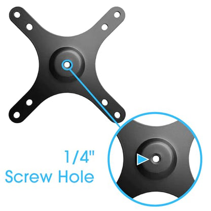 Kado Portable Monitor Stand Adapter 1/4" Screw Hole to 100x100mm 75x75mm | Universal Wall Mount Arm Mount Bracket Plate, Tripod Camera Stand for Desktop Monitor Portrait/Landscape Mode - style: Black
