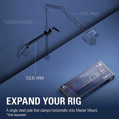 Elgato Solid Arm, Holding Arm with Padded Clamp | Clamps horizontally onto Master Mount, Ball head with 1/4-inch screw, Steel and hard composite build - style: Solid Arm