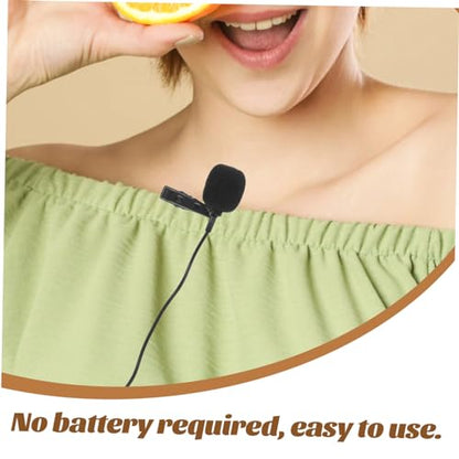 NUOBESTY Portable Clip Lapel Microphone Lightweight Mini Lavalier Mic for Clear Hands Recording Compatible with Smartphones Cameras Plug and Play Easy Operation