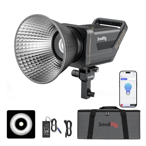 SmallRig RC 220D 220W LED Video Light 98700 LUX @3.3ft 5600K Continuous Output Light with CRI 95+, TLCI 96+, w/Bowens Mount, Manual and App Control Remotely Professional Studio Spotlight - color: Day Light