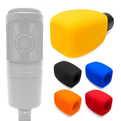 Windscreen Foam Mic Cover Compatible with Audio-Technica AT2020 AT2035 AT2040 AT2050 ATR2500 ATR2500X AT4040 AT4033A AT4050 BP40, 1 Pcs Rectangular Prism Microphone Pop Filter,Yellow - color: Yellow