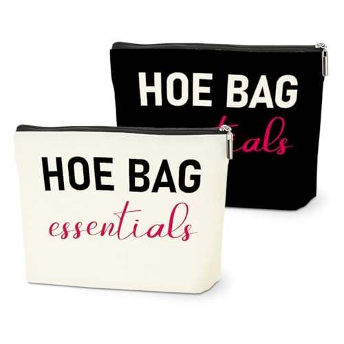 2 PCS Funny Gifts for Women Makeup Bag, Cosmetic Bags Gag Gifts for Girls | Birthday Fun Hostess Gift for Women Friends Girls Weekend Overnight Makeup Funny Travel Pouch, Black White - color: Multicolor 0080