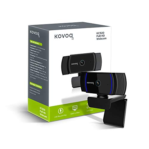 1080P Webcam with Microphone and Privacy Cover, Streaming Webcam Full HD, USB Mac/PC/Desktop/Laptop Web Camera for Remote Working/Learning, Compatible with Zoom/Skype/Facetime/Teams and More