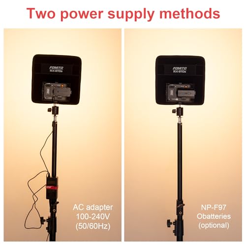 Fomito Foldable Flexible LED Video Light Panel, Dimmable On-Camera Soft Lighting,2500K-6500K CRI95, Splash-Proof for Studio Photography, Video Recording, Live Streaming, RX-8TDs Kit - size: 2500K-6500K