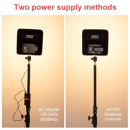 Fomito Foldable Flexible LED Video Light Panel, Dimmable On-Camera Soft Lighting,2500K-6500K CRI95, Splash-Proof for Studio Photography, Video Recording, Live Streaming, RX-8TDs Kit - size: 2500K-6500K
