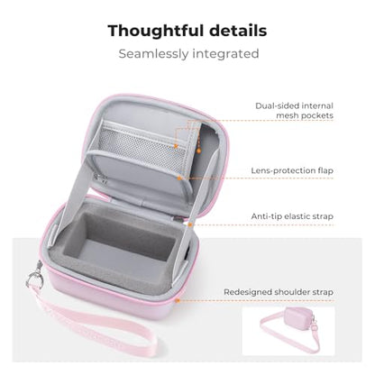 K&F CONCEPT Carrying Case for Digital Camera, Hard Shell Protective Travel Case Compatible with Ricoh GR III/GR IIIX/for Sony ZV-1 RX100/ for Canon G7X Mark III/G5X Mark II (Case Only) - color: Pink