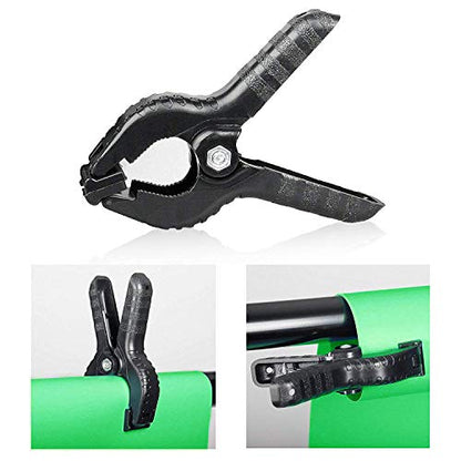 Photo Video Studio 10 x 8.5ft Stand with Muslin Backdrop (Green /White /Black) & 85W 5500K Led Bulb & Umbrella Lighting Kit Photography Background Support System Kit,Clamp, Carry Bag