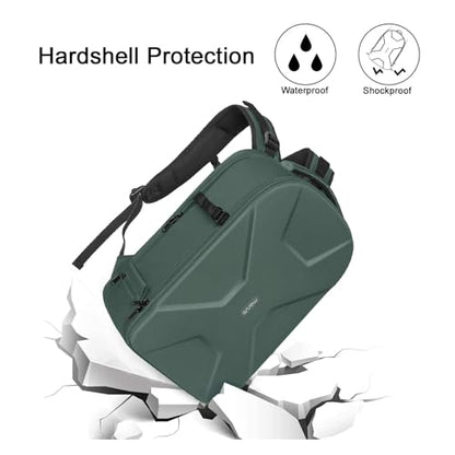 MOSISO Camera Backpack,DSLR/SLR/Mirrorless Photography Camera Bag Full Open Waterproof Hardshell Bag with Insert&Tripod Holder&Laptop Compartment Compatible with Canon/Nikon/Sony, Emerald Green - color: Emerald Green