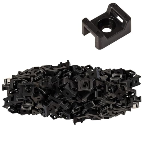 GTSE 100 Pack Of Black Screw Mounts, Zip Ties Up To 0.35" Wide, Saddle Type Zip Tie Anchors - color: Black, style: 0.35 " Wide / 0.19" Screw Hole Mounts