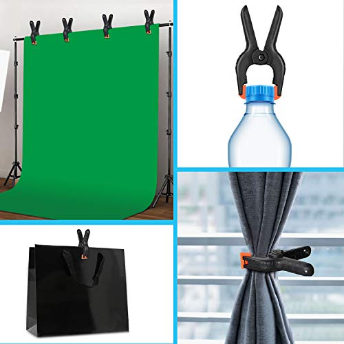 Yesker Backdrop Spring Clamps - 8 Pack, 4.4 inch Nylon Heavy Duty Clips for Background Stand, Photo Studio, Photography, Chromakey Screen, Wood Working - size: 8PCS