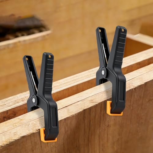 10 Pack Spring Clamps for Crafts & DIY - 3.5 Inch Plastic Woodworking Clamps, Small Balloon Arch Clips, Heavy Duty Tarp & Backdrop Holder Clips - color: Orange-10pcs