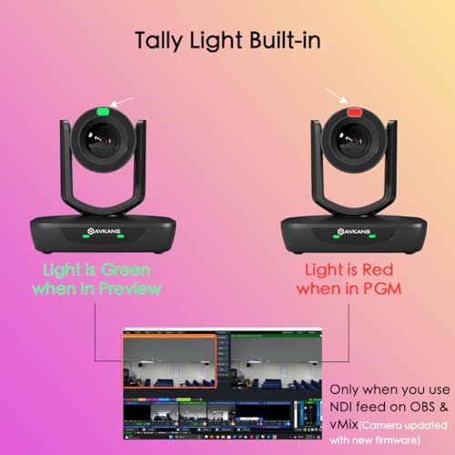 AI Auto Tracking NDI 6 Camera, 20X Live Streaming HDMI SDI USB3.0 Live Streaming PTZ Camera for Church Worship and Event (NDI HX2 & NDI HX3, LV20N) - color: Dark Black