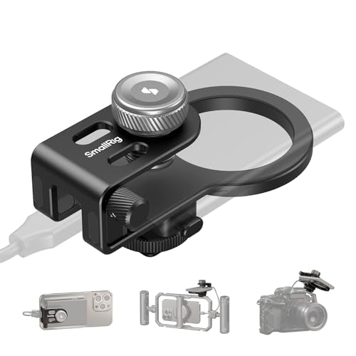 SmallRig SSD Holder 2-in-1 SSD Mount Bracket for MagSafe with Cold Shoe Cable Clamp, Compatible with 0.3-0.6in Thick SSDs for Samsung T5 T7 SSD, for SanDisk SSD, Compatible with SmallRig Cage - 4779