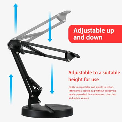 Desktop arm microphone stand, upgraded adjustable desktop microphone stand with spring microphone clip for microphones (WSMS-001)
