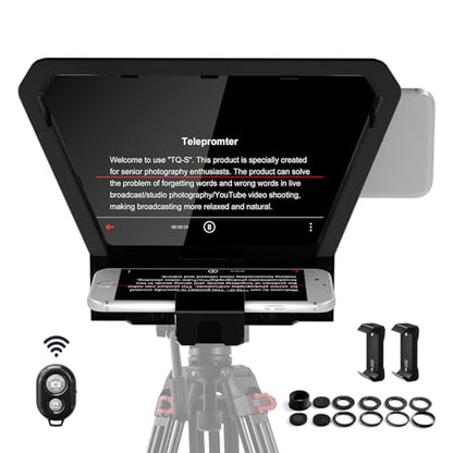 GVM Teleprompter Portable for iPad, Tablet, Smartphone & DSLR Cameras, Teleprompter Kit with Remote Control & Flexible Holder, teleprompter for Smartphone APP Compatible with iOS/Android - size: 9inch