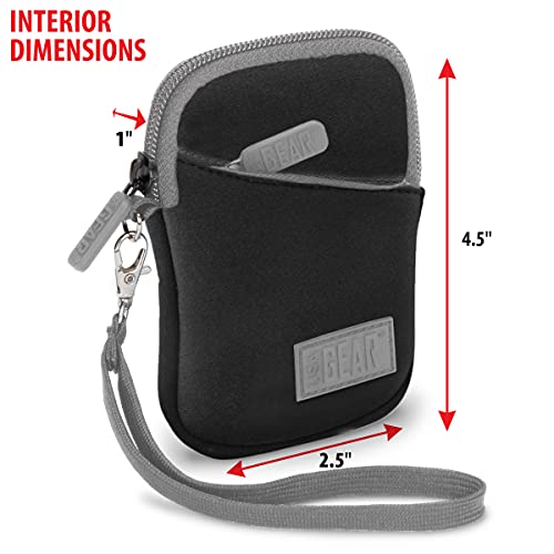 USA Gear Small Camera Pouch with Wrist Strap, Belt Loop - Small Digital Camera Case Fits Canon Powershot, Sony Cybershot, Nikon Coolpix, Kodak PIXPRO, G7 Mark iii - Fits 4.5 Inch Models - color: Black and Grey